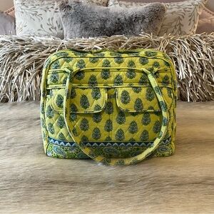 VERA BRADLEY Citron 2006 Bowler Bag 2 Handles Zip Top Yellow Green Paisley Y2K